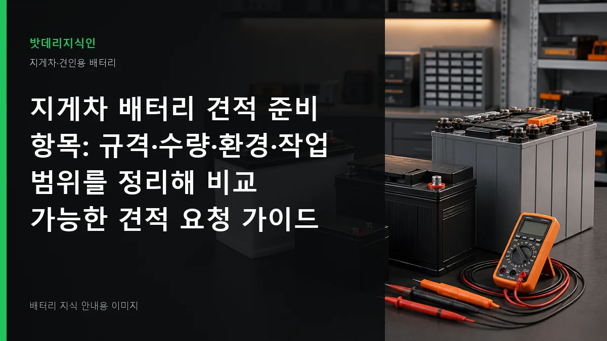 지게차 배터리 견적 준비 항목 대표 이미지