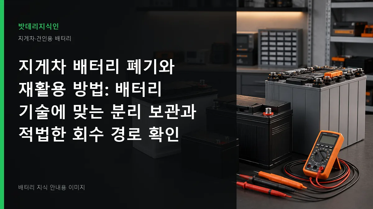 지게차 배터리 폐기와 재활용 방법 대표 이미지