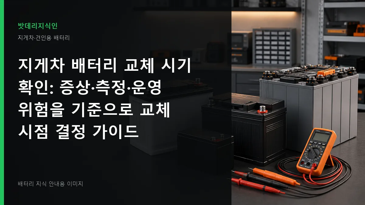지게차 배터리 교체 시기 확인 대표 이미지