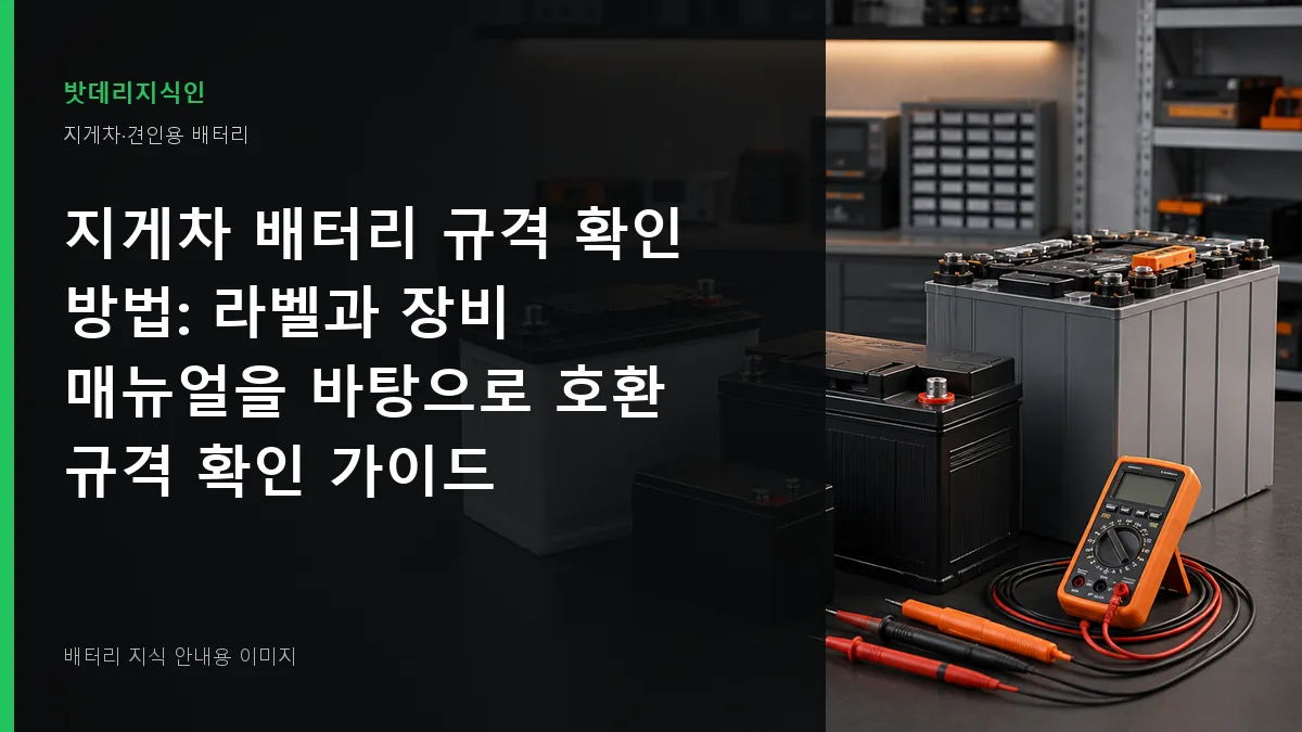 지게차 배터리 규격 확인 방법 대표 이미지