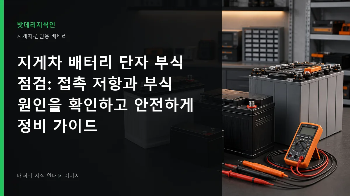 지게차 배터리 단자 부식 점검 대표 이미지