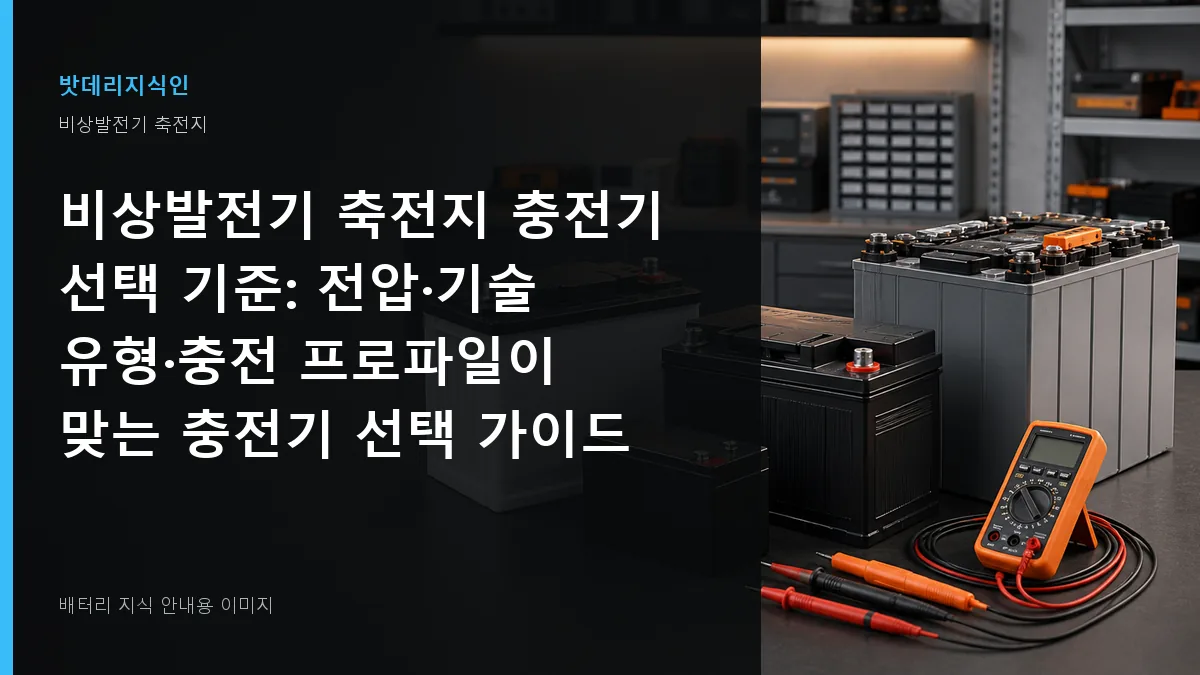 비상발전기 축전지 충전기 선택 기준 대표 이미지