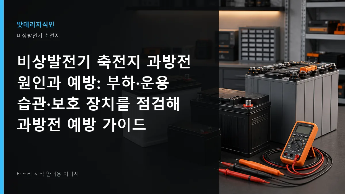 비상발전기 축전지 과방전 원인과 예방 대표 이미지