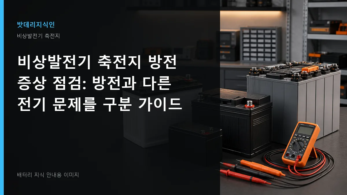 비상발전기 축전지 방전 증상 점검 대표 이미지