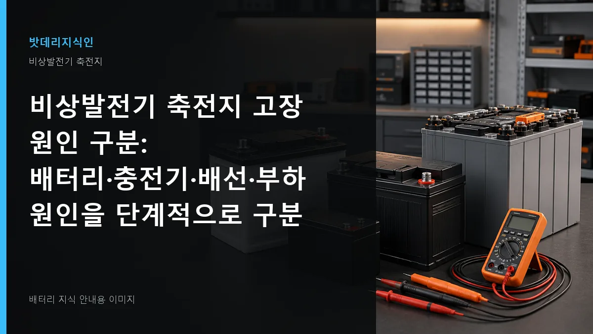 비상발전기 축전지 고장 원인 구분 대표 이미지
