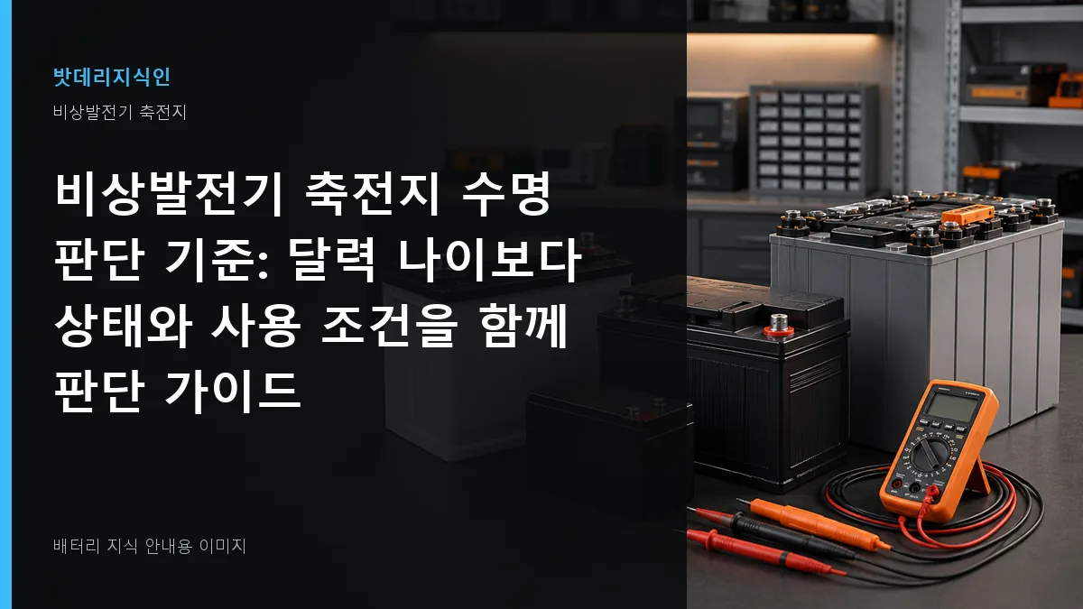 비상발전기 축전지 수명 판단 기준 대표 이미지
