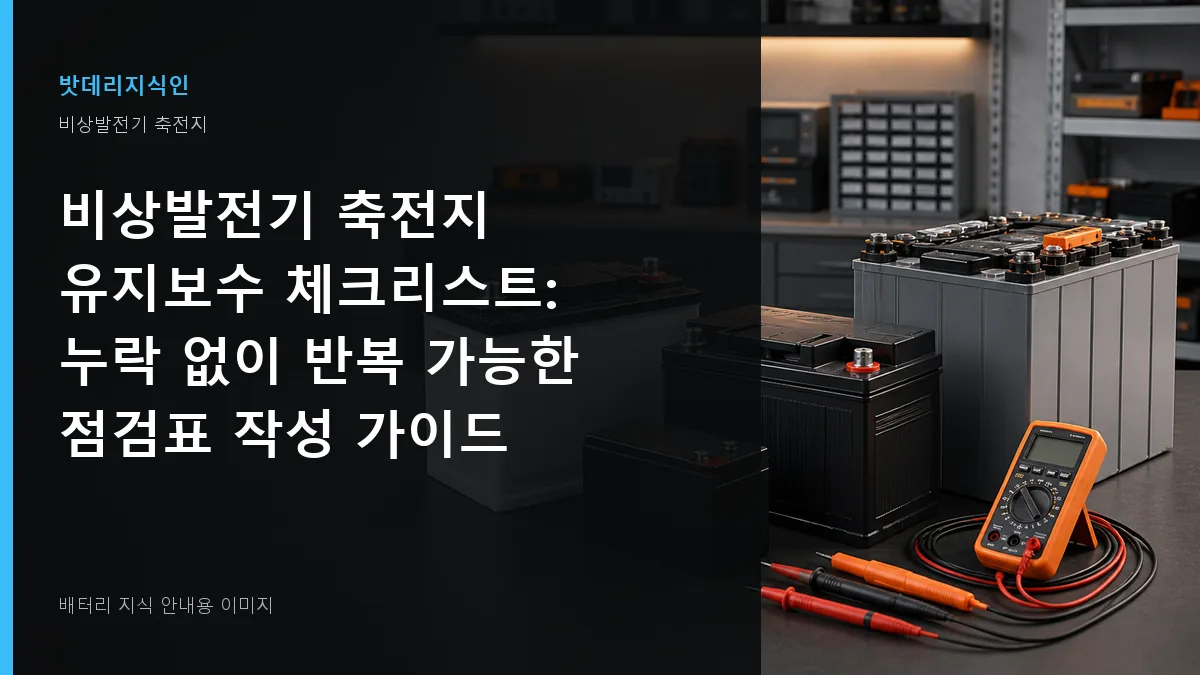 비상발전기 축전지 유지보수 체크리스트 대표 이미지