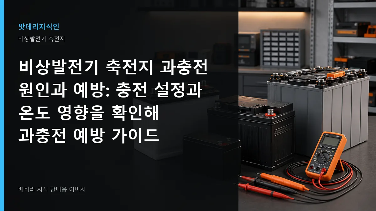 비상발전기 축전지 과충전 원인과 예방 대표 이미지