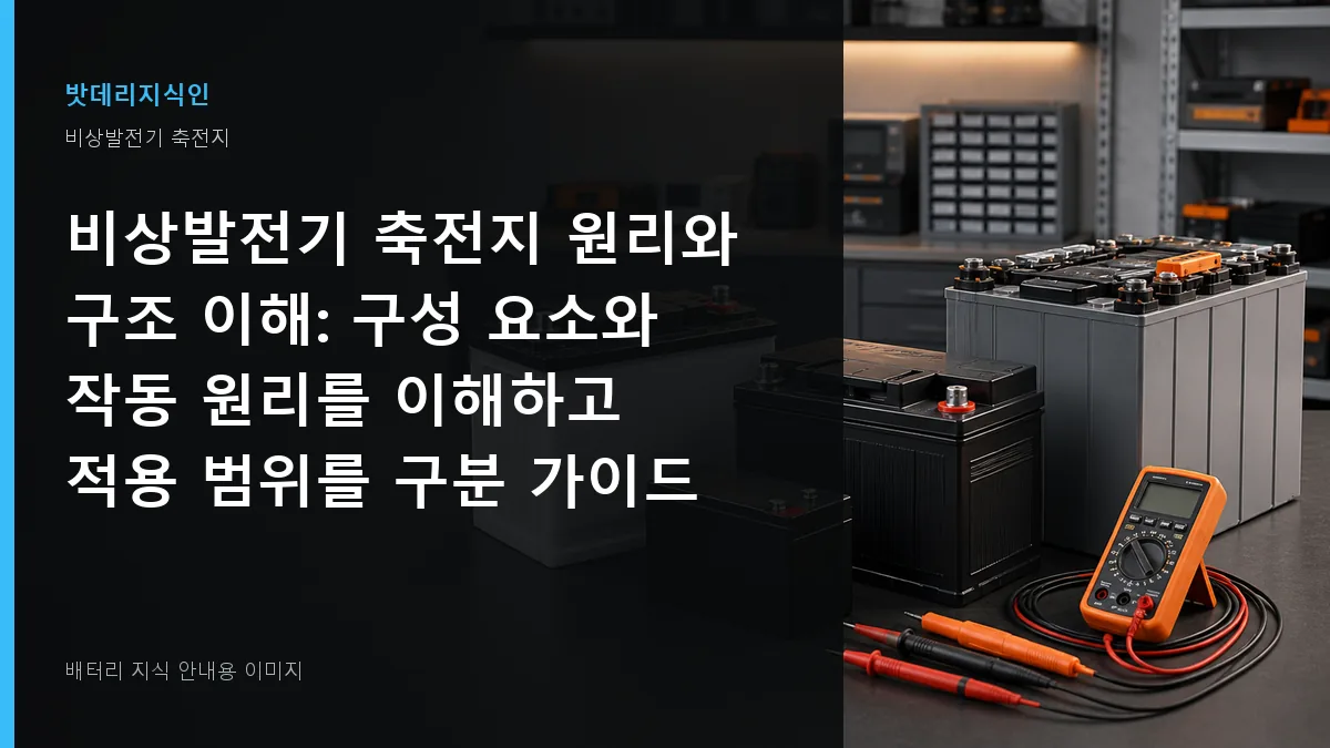 비상발전기 축전지 원리와 구조 이해 대표 이미지