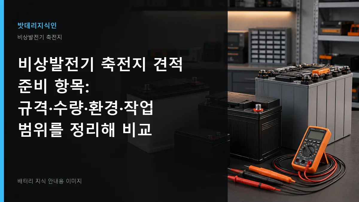 비상발전기 축전지 견적 준비 항목 대표 이미지