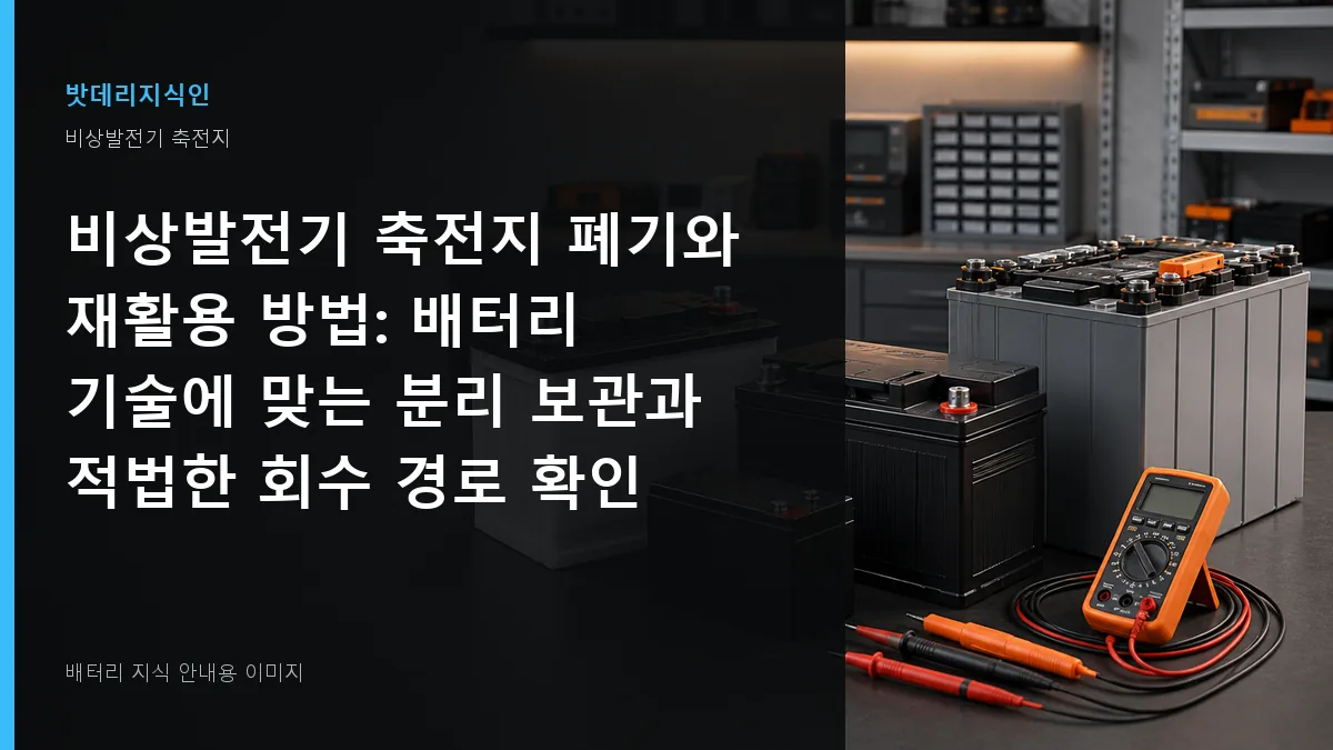 비상발전기 축전지 폐기와 재활용 방법 대표 이미지