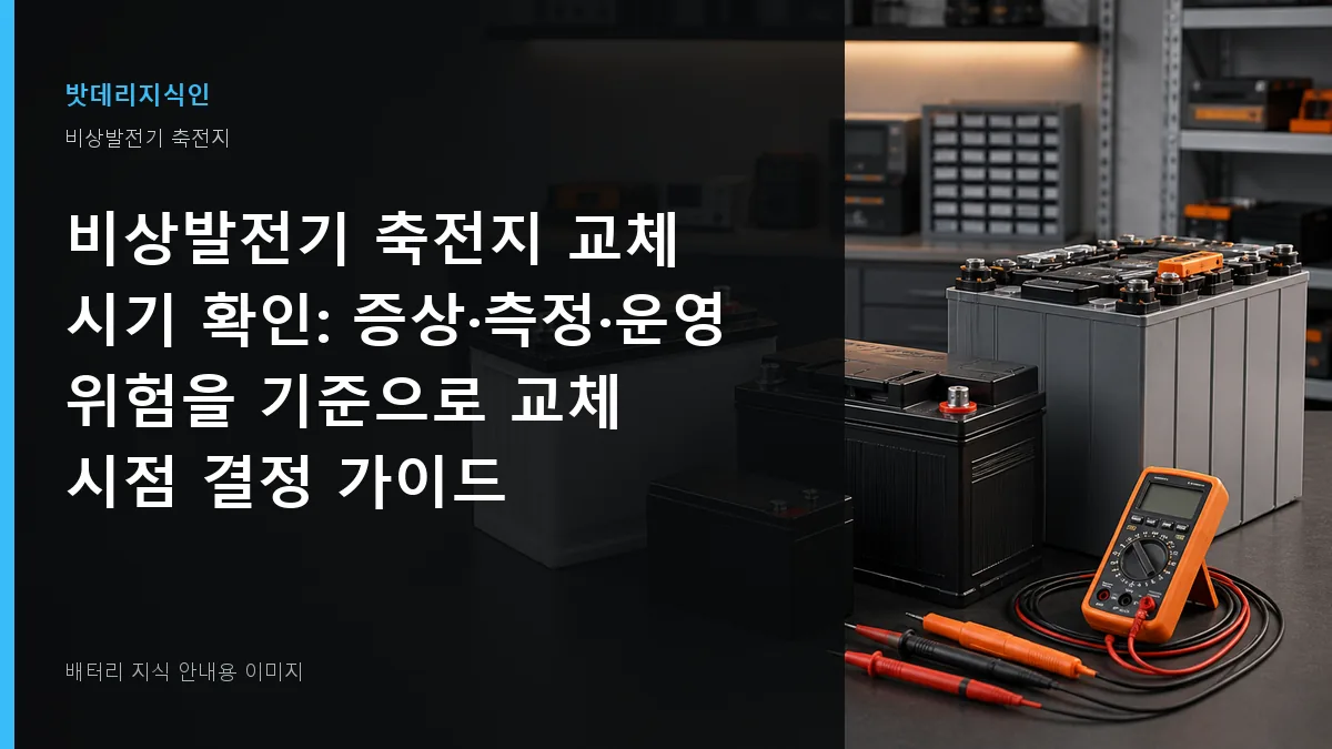 비상발전기 축전지 교체 시기 확인 대표 이미지