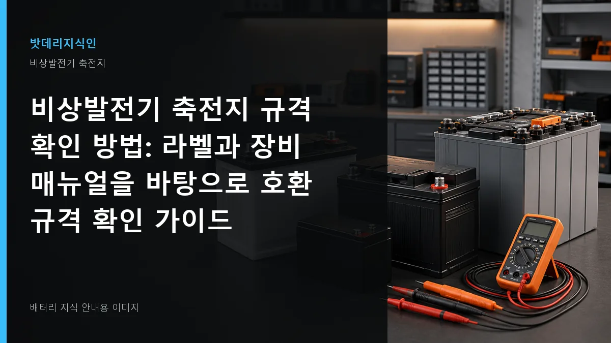 비상발전기 축전지 규격 확인 방법 대표 이미지
