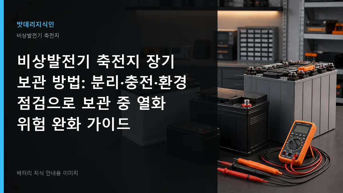 비상발전기 축전지 장기 보관 방법 대표 이미지