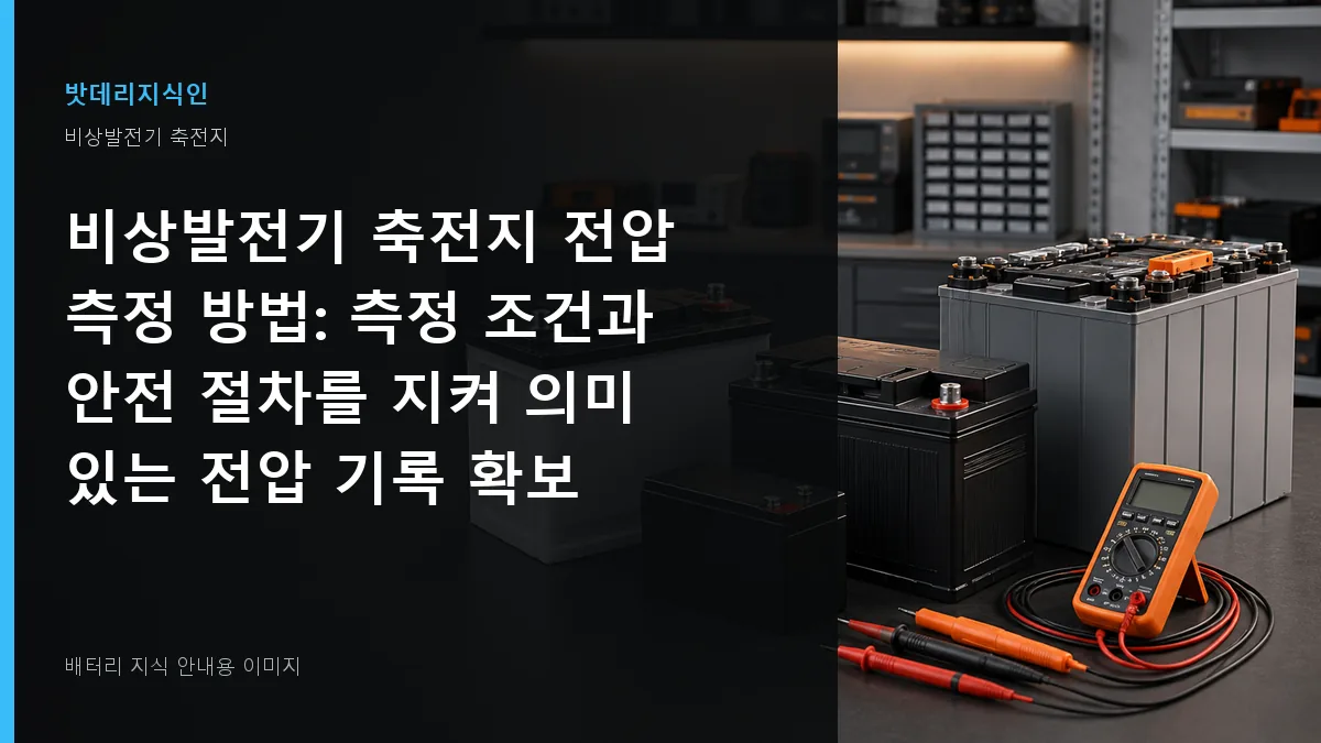 비상발전기 축전지 전압 측정 방법 대표 이미지