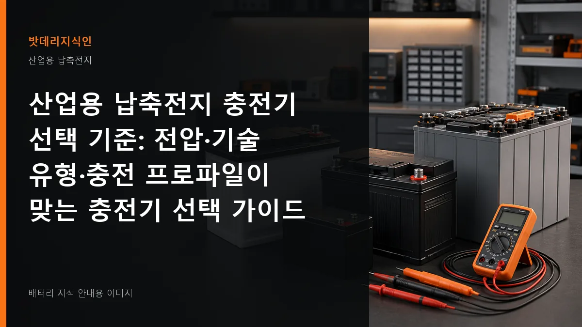 산업용 납축전지 충전기 선택 기준 대표 이미지