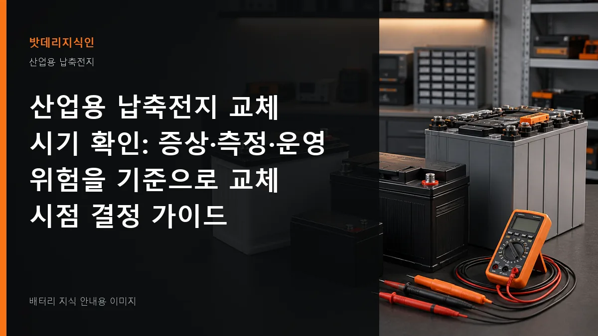 산업용 납축전지 교체 시기 확인 대표 이미지