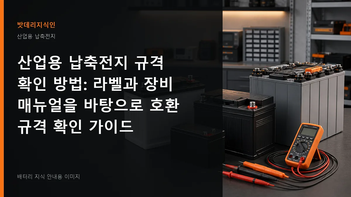 산업용 납축전지 규격 확인 방법 대표 이미지