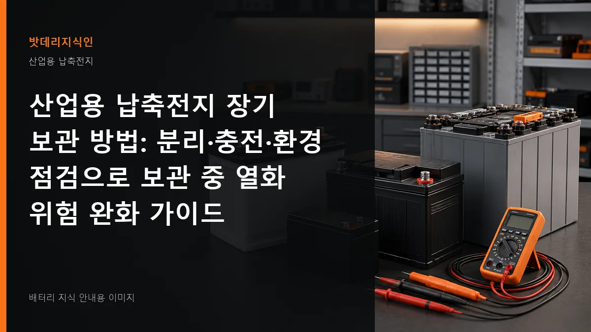 산업용 납축전지 장기 보관 방법 대표 이미지