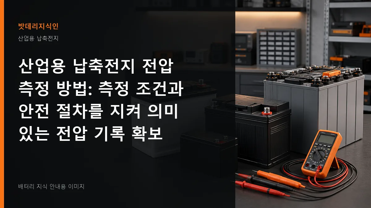 산업용 납축전지 전압 측정 방법 대표 이미지