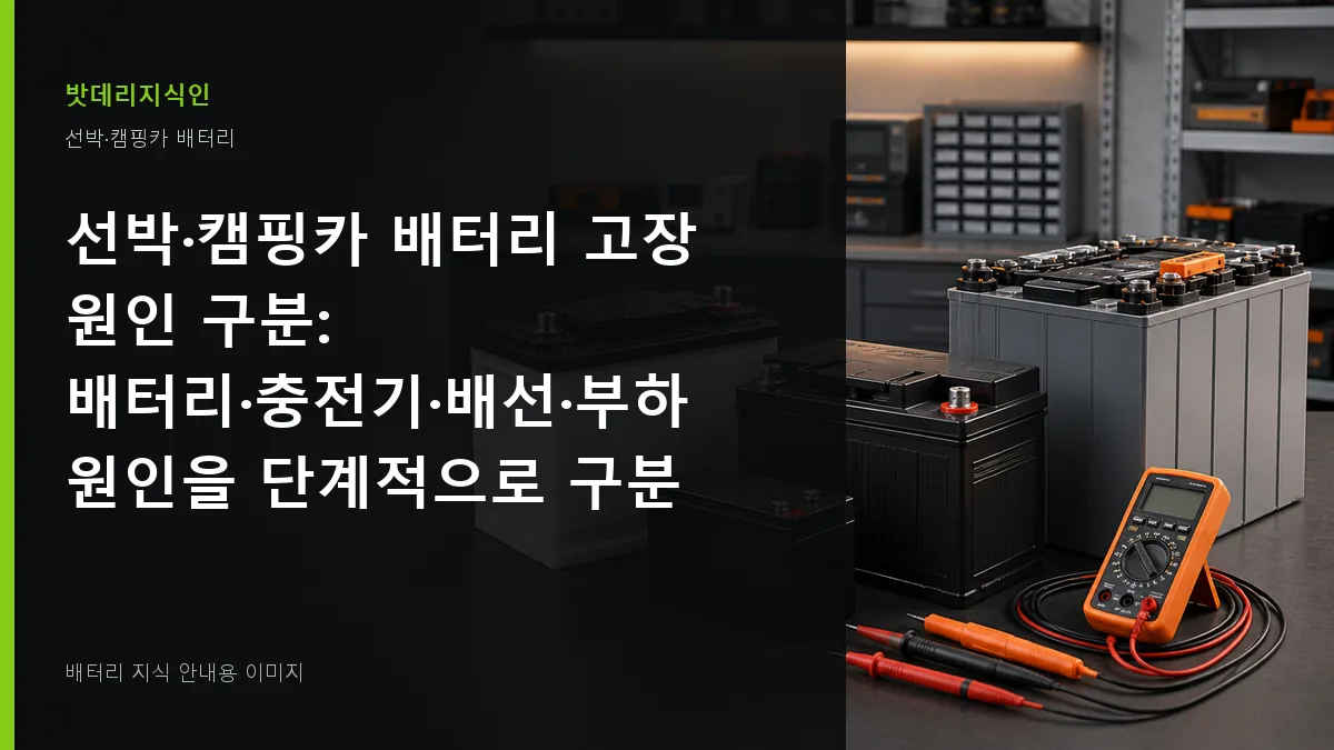선박·캠핑카 배터리 고장 원인 구분 대표 이미지