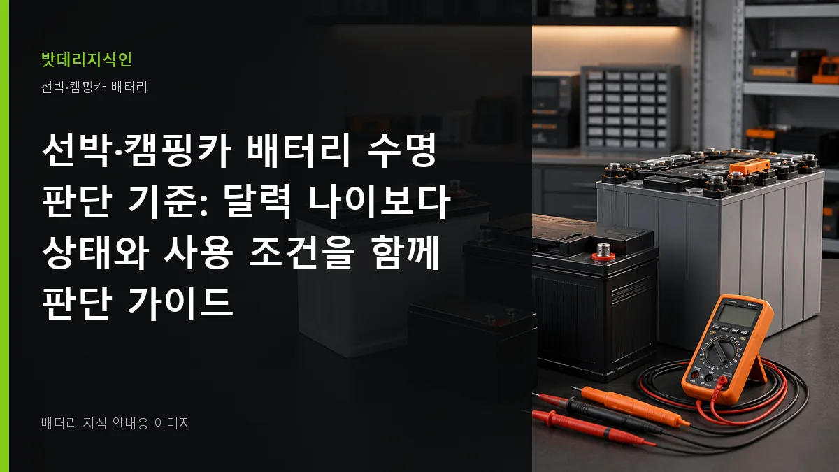 선박·캠핑카 배터리 수명 판단 기준 대표 이미지