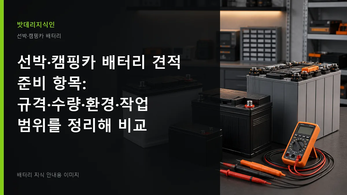 선박·캠핑카 배터리 견적 준비 항목 대표 이미지