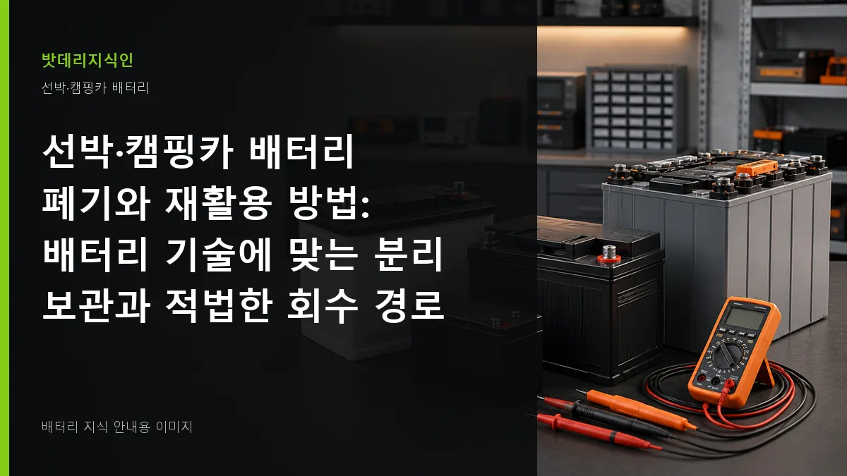 선박·캠핑카 배터리 폐기와 재활용 방법 대표 이미지
