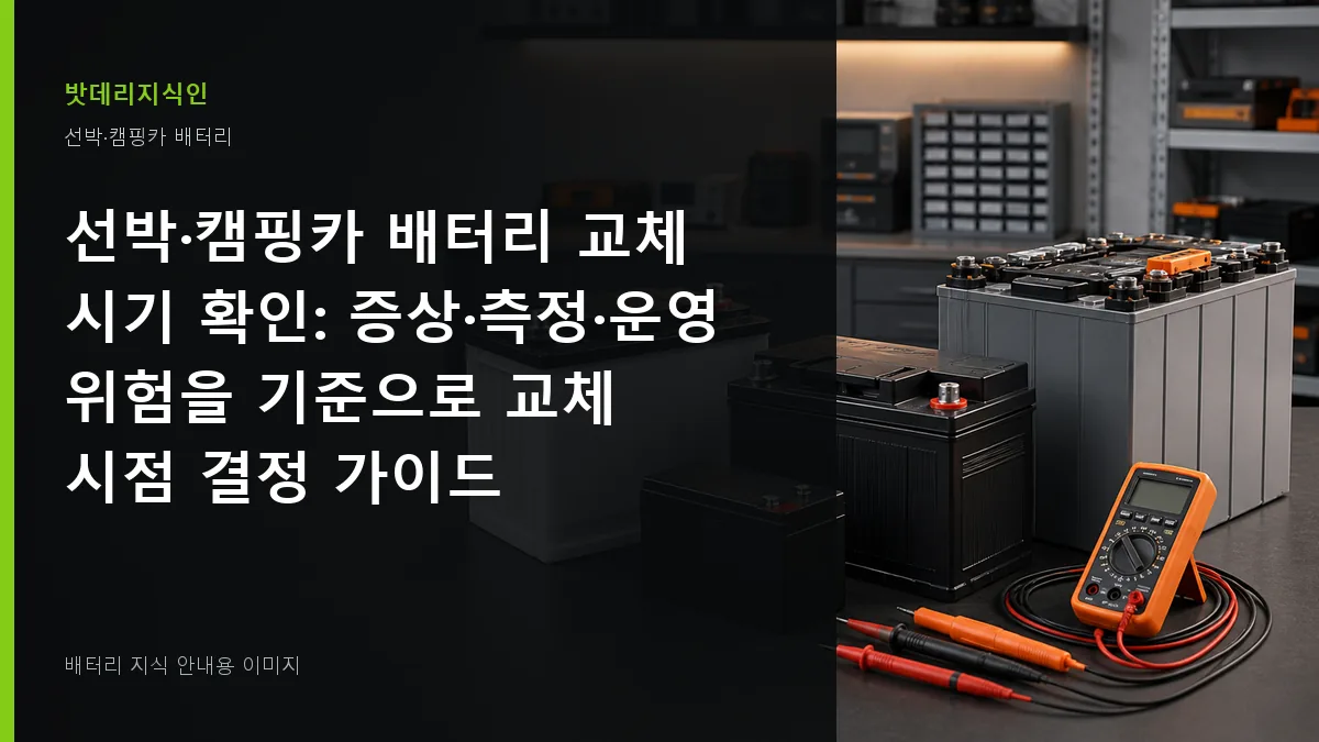 선박·캠핑카 배터리 교체 시기 확인 대표 이미지
