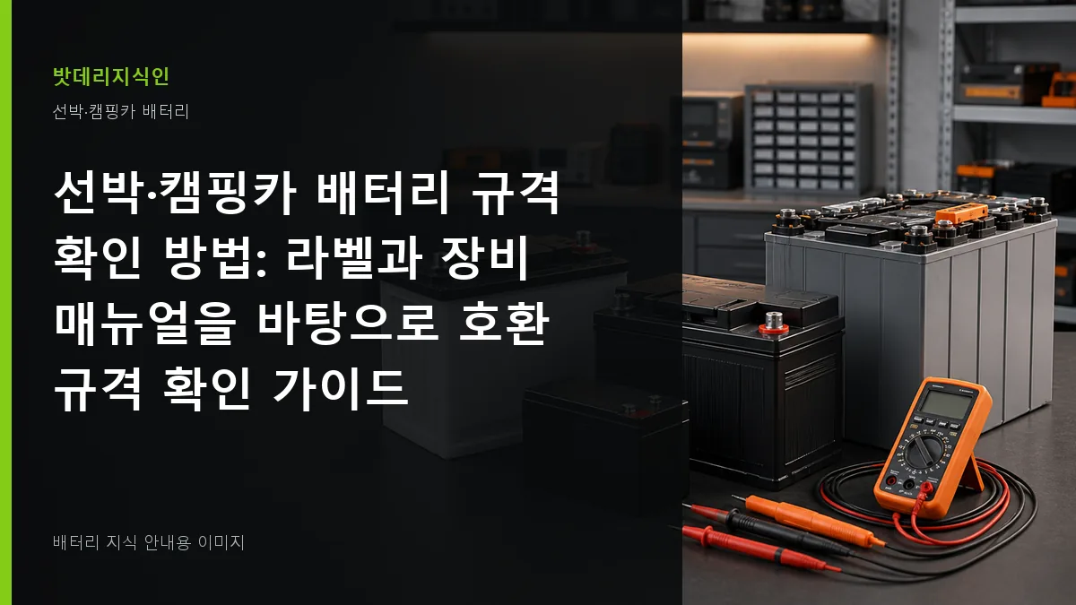 선박·캠핑카 배터리 규격 확인 방법 대표 이미지
