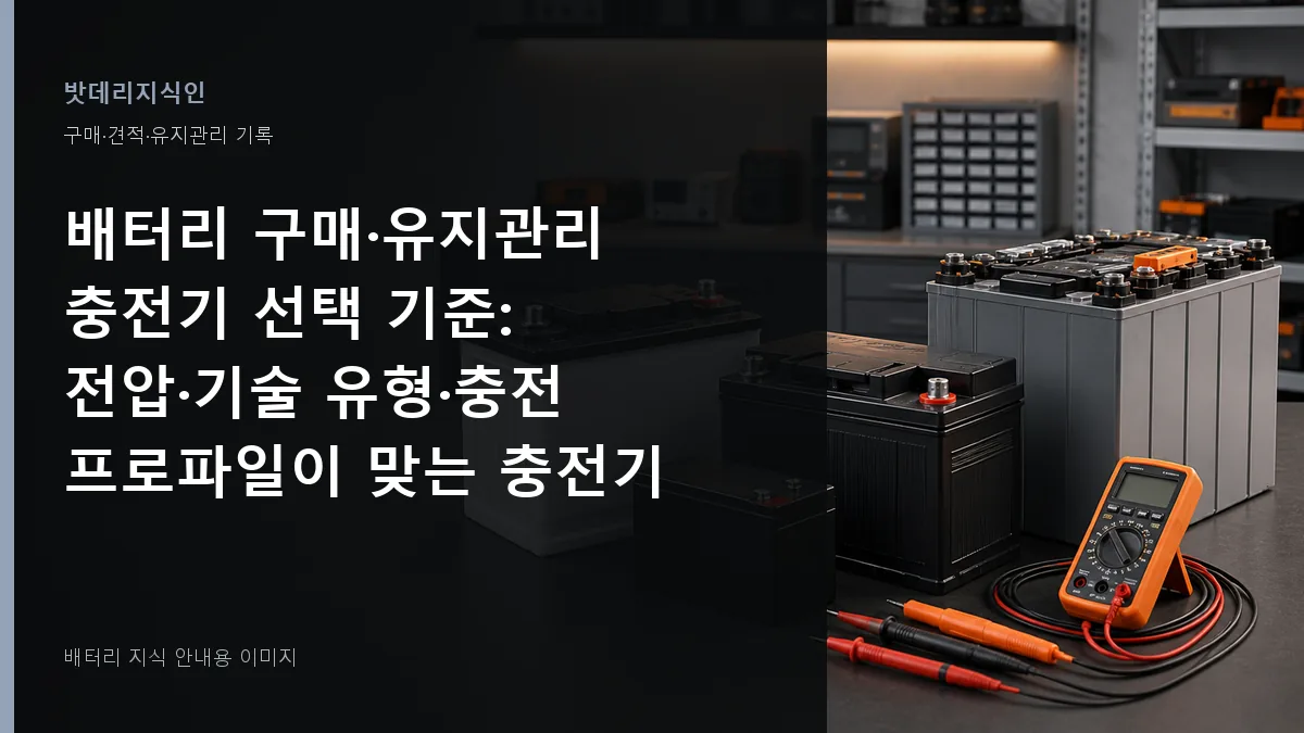 배터리 구매·유지관리 충전기 선택 기준 대표 이미지