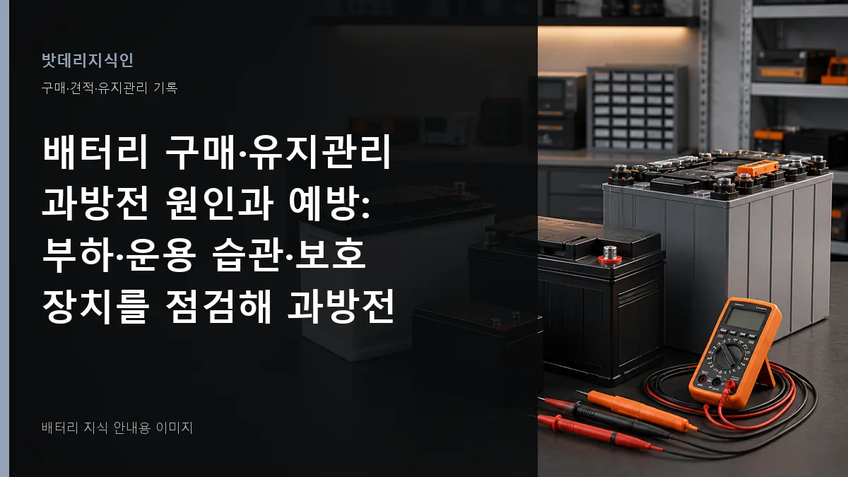 배터리 구매·유지관리 과방전 원인과 예방 대표 이미지