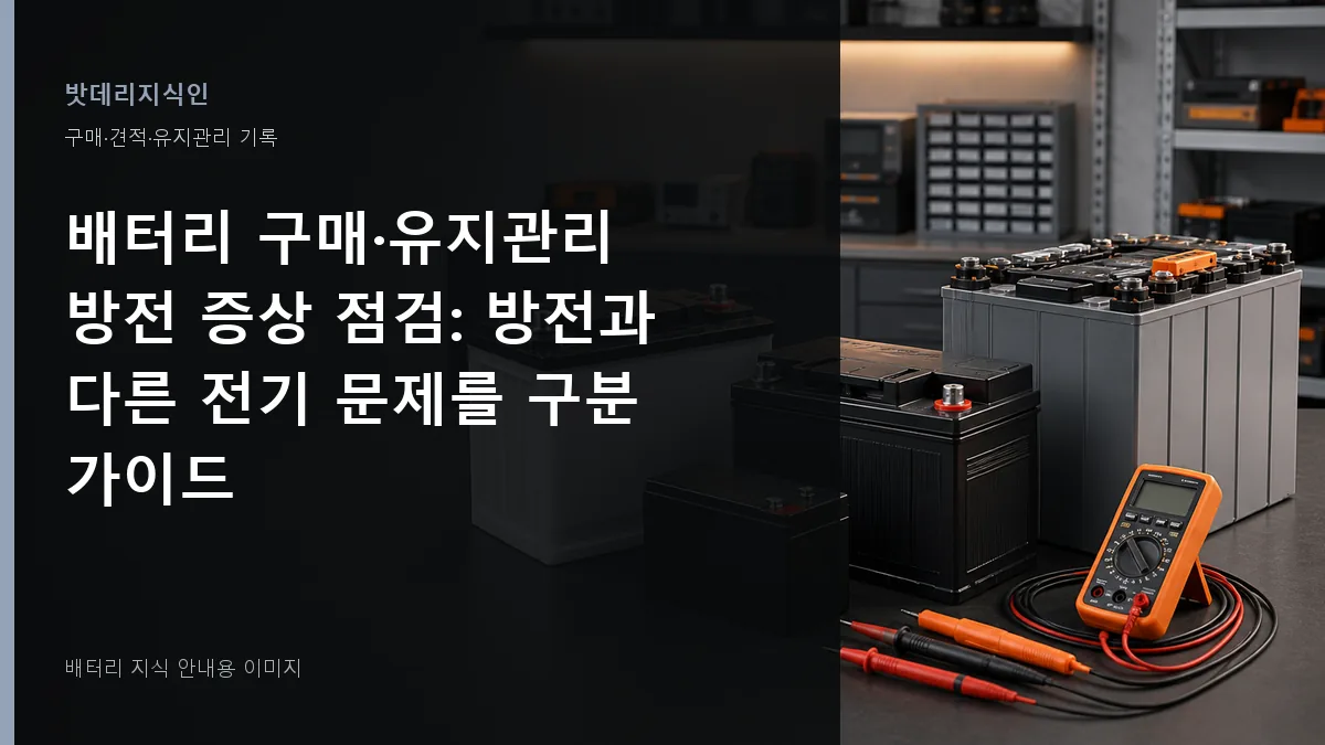 배터리 구매·유지관리 방전 증상 점검 대표 이미지