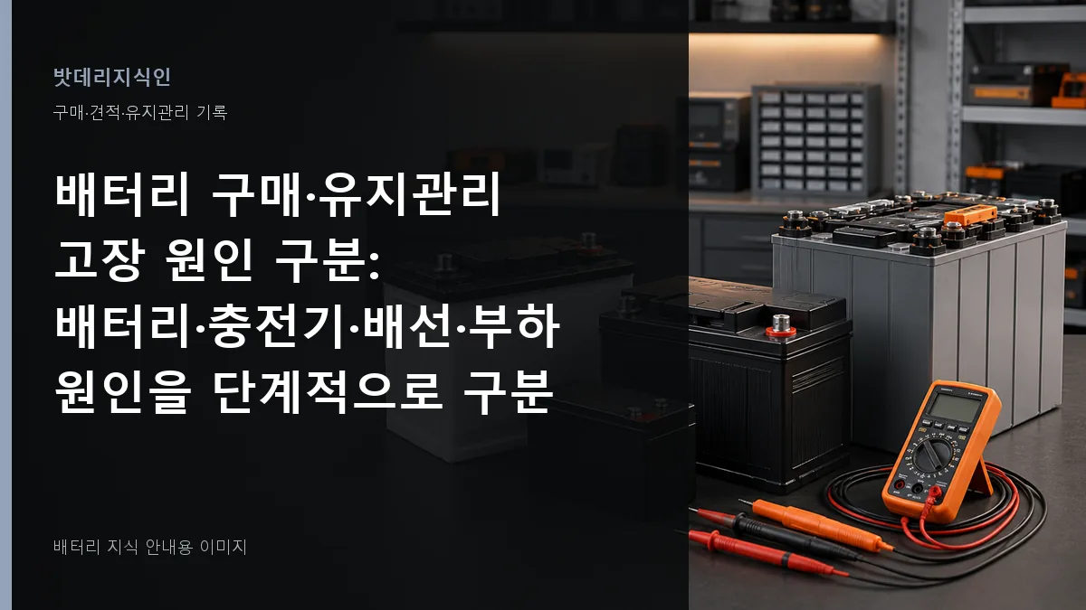 배터리 구매·유지관리 고장 원인 구분 대표 이미지