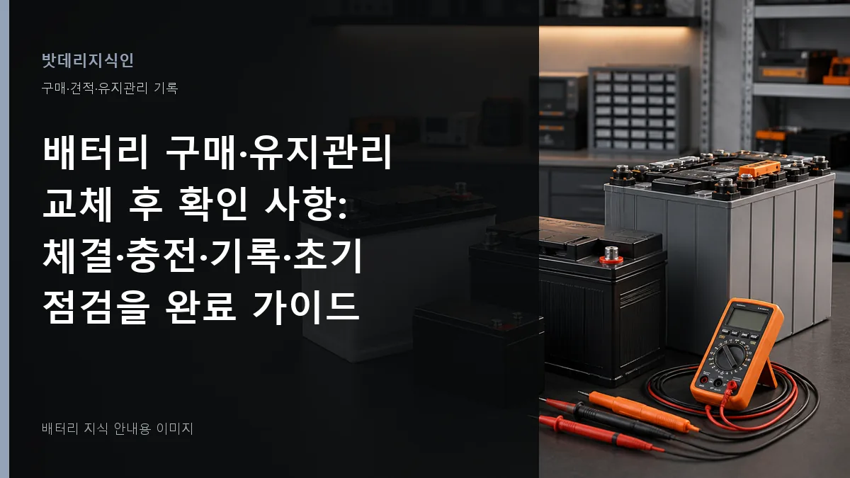 배터리 구매·유지관리 교체 후 확인 사항 대표 이미지