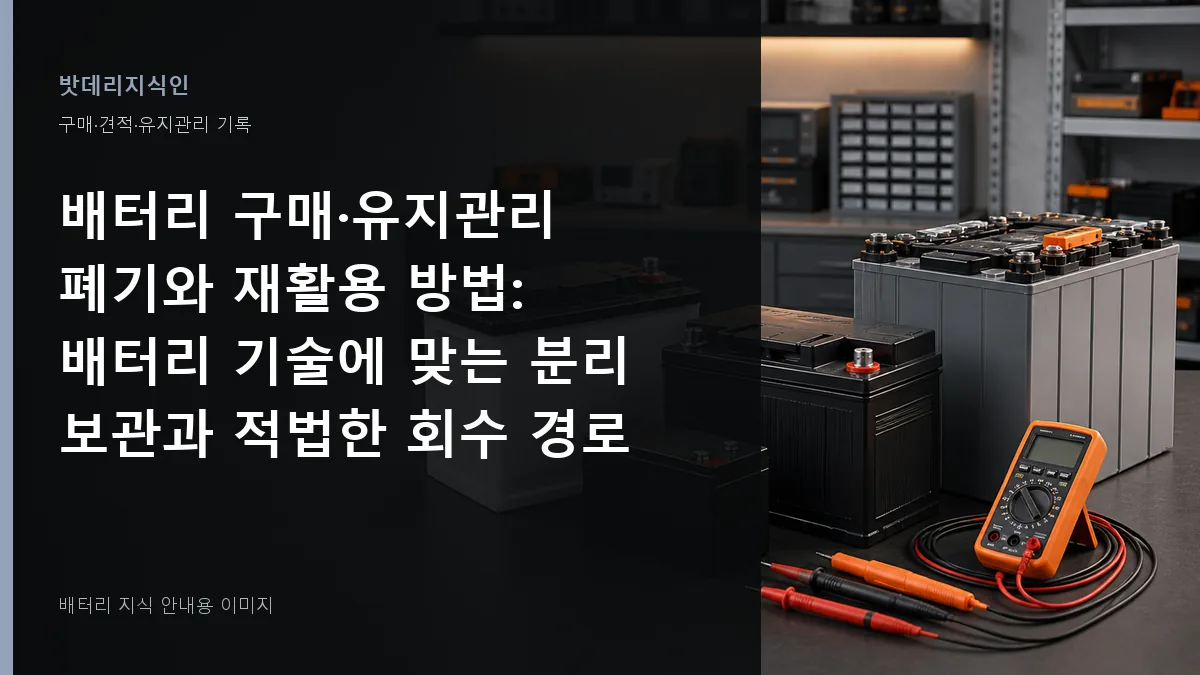 배터리 구매·유지관리 폐기와 재활용 방법 대표 이미지