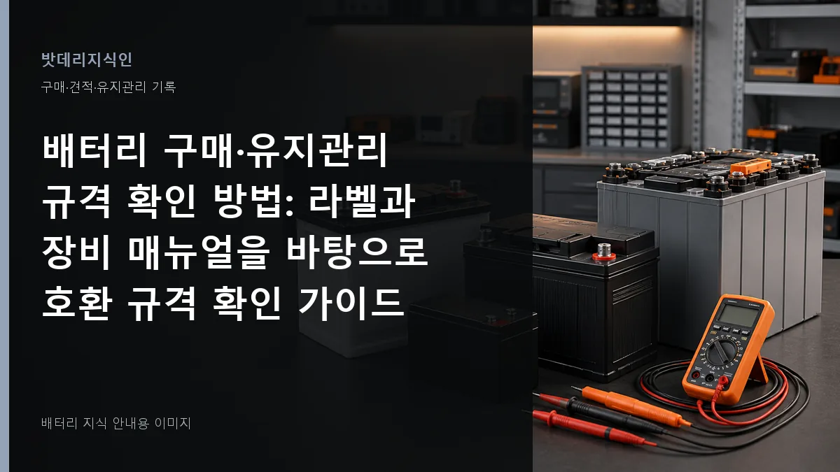 배터리 구매·유지관리 규격 확인 방법 대표 이미지