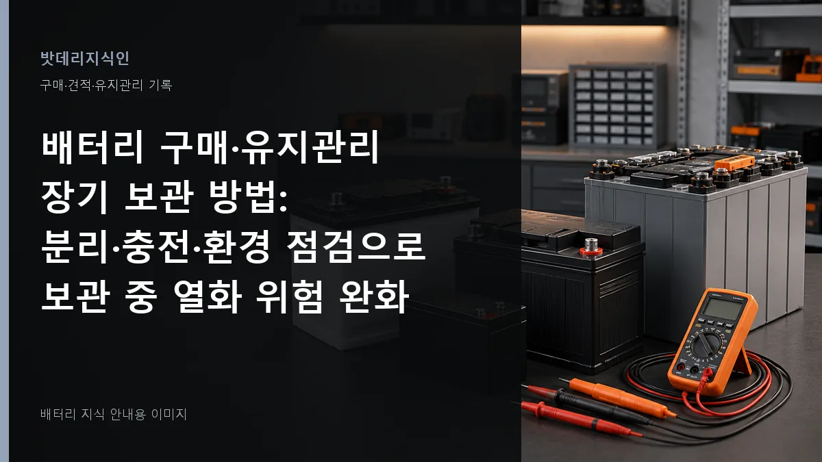배터리 구매·유지관리 장기 보관 방법 대표 이미지