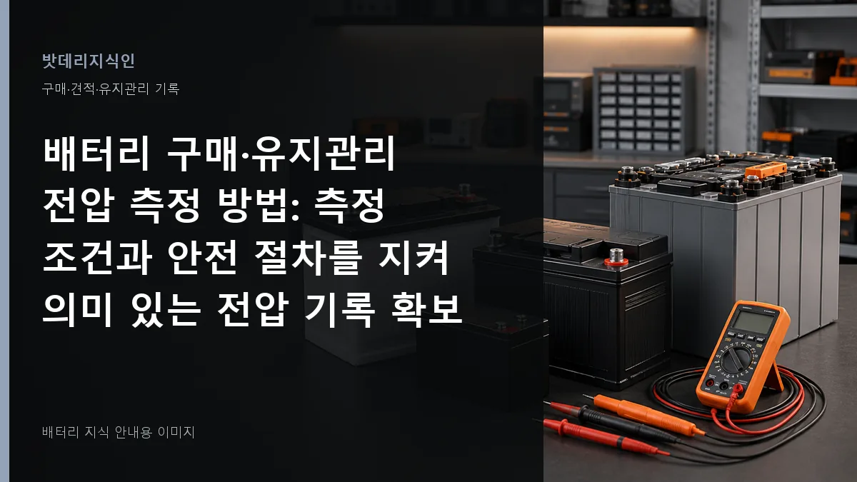 배터리 구매·유지관리 전압 측정 방법 대표 이미지