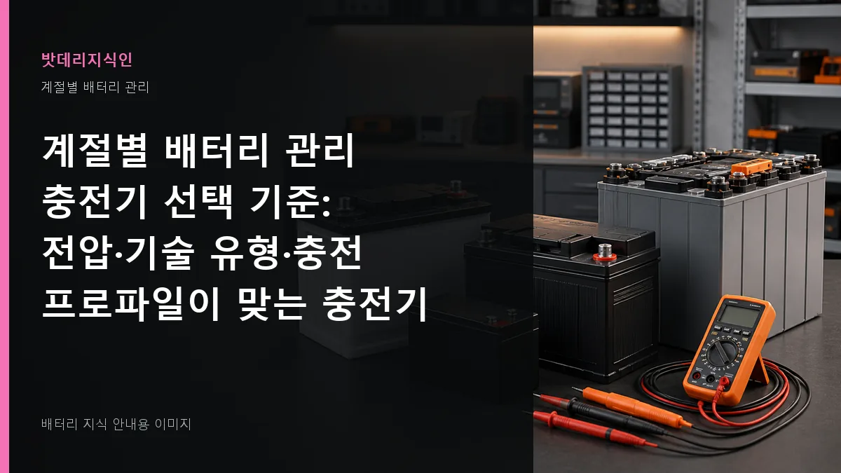계절별 배터리 관리 충전기 선택 기준 대표 이미지