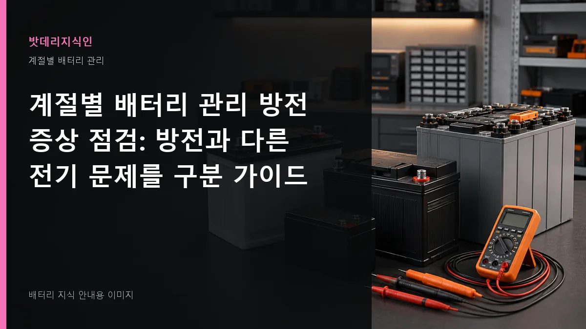 계절별 배터리 관리 방전 증상 점검 대표 이미지