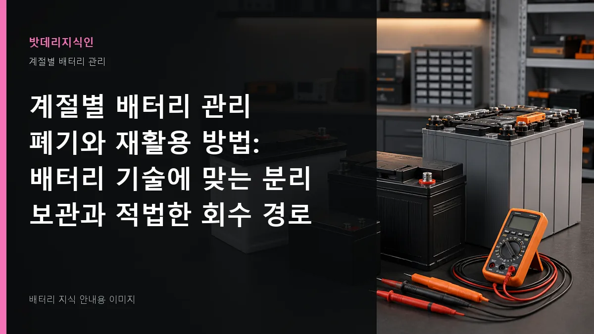 계절별 배터리 관리 폐기와 재활용 방법 대표 이미지
