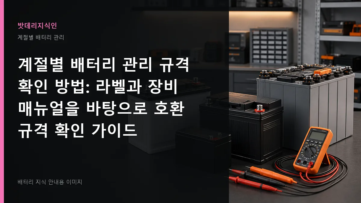 계절별 배터리 관리 규격 확인 방법 대표 이미지