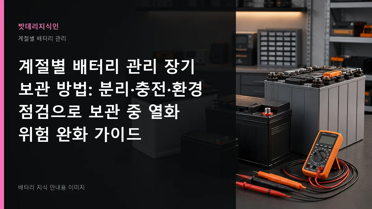 계절별 배터리 관리 장기 보관 방법 대표 이미지