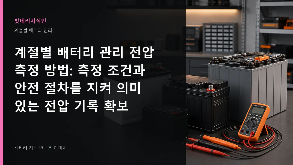 계절별 배터리 관리 전압 측정 방법 대표 이미지