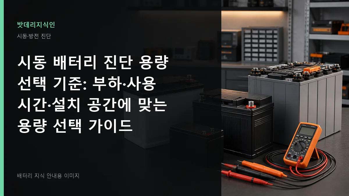 시동 배터리 진단 용량 선택 기준 대표 이미지