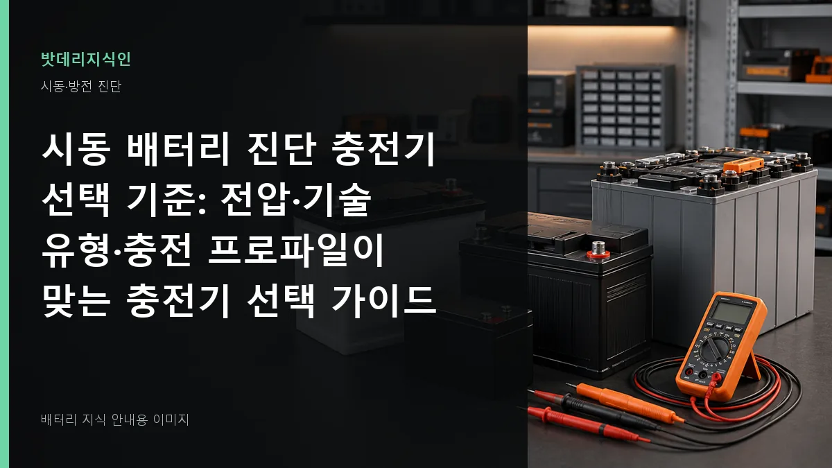시동 배터리 진단 충전기 선택 기준 대표 이미지