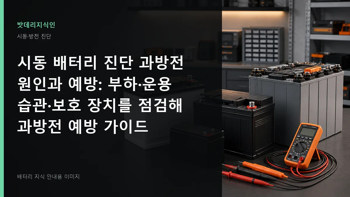 시동 배터리 진단 과방전 원인과 예방 대표 이미지