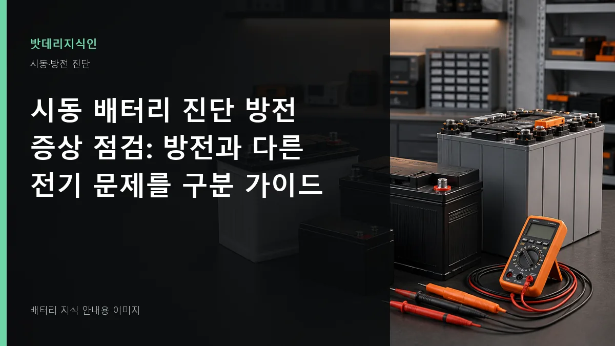 시동 배터리 진단 방전 증상 점검 대표 이미지