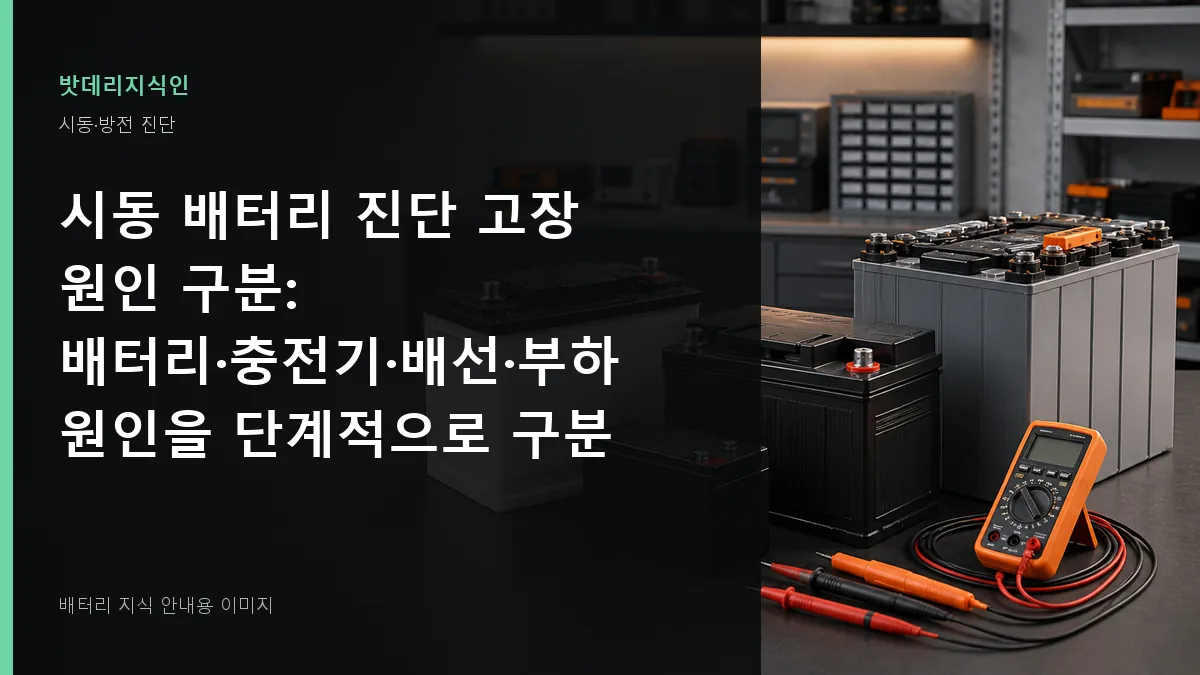 시동 배터리 진단 고장 원인 구분 대표 이미지